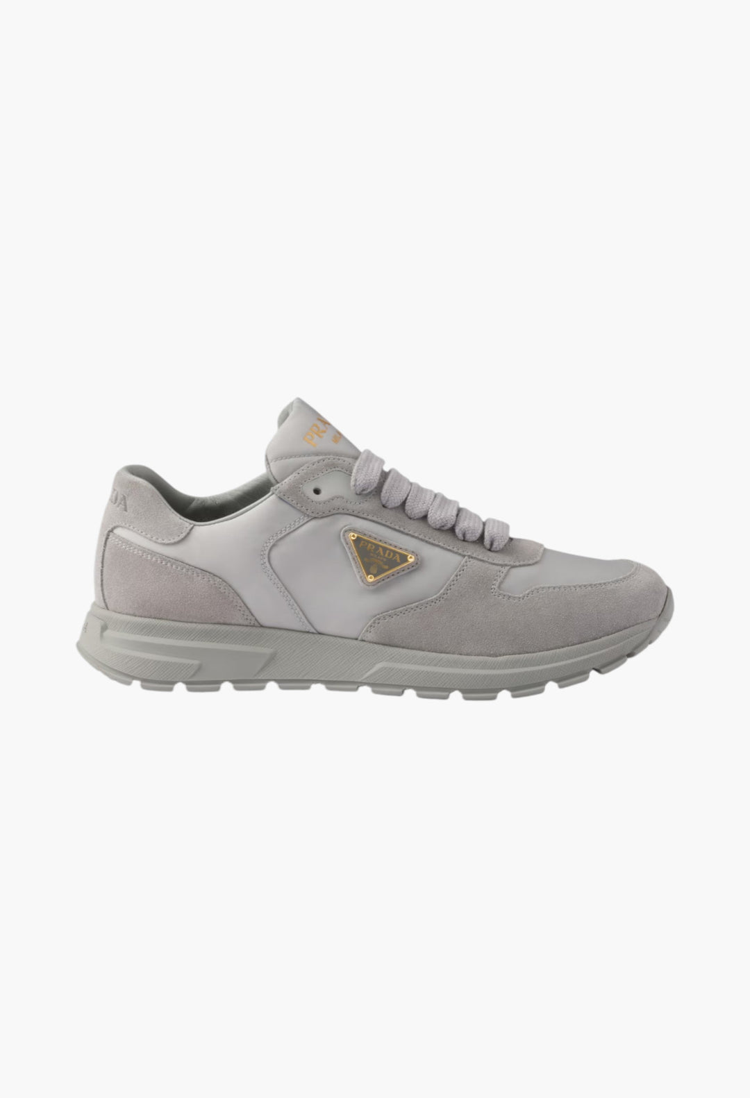 Cloudy Gray - Prax 2.0 Re-Nylon and suede sneakers - GLAM MODA