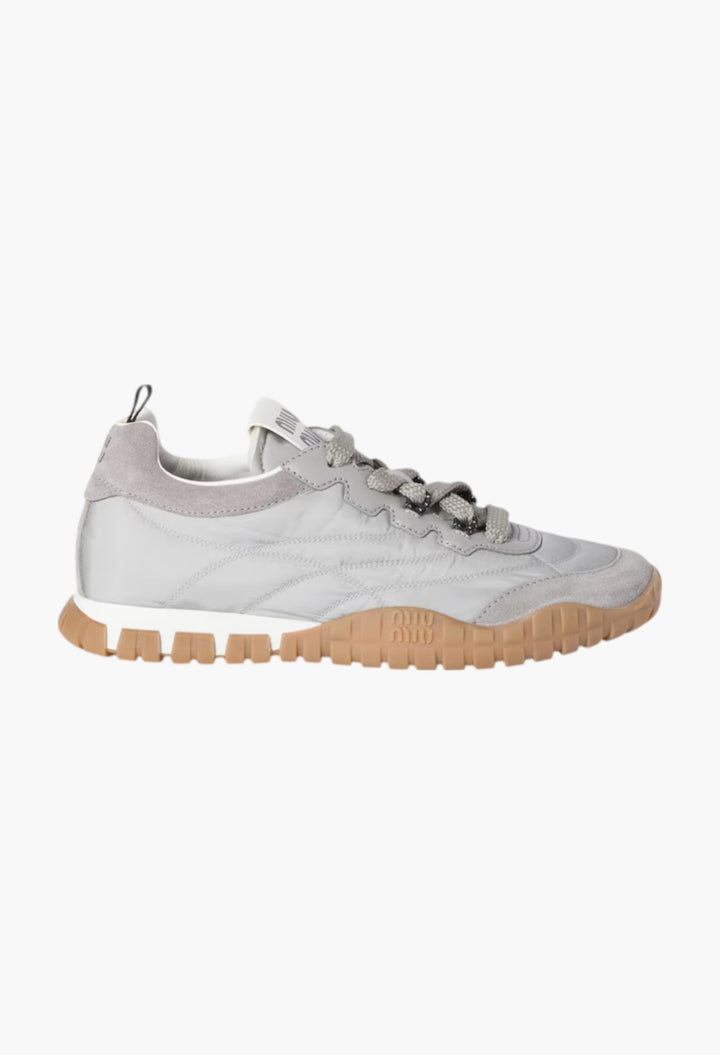 Cloudy Gray - Tyre technical fabric and suede sneakers - GLAM MODA