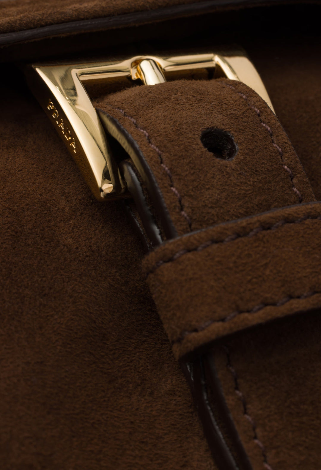 Cocoa Brown - Prada Explore Medium Suede Shoulder Bag With Flap - GLAM MODA