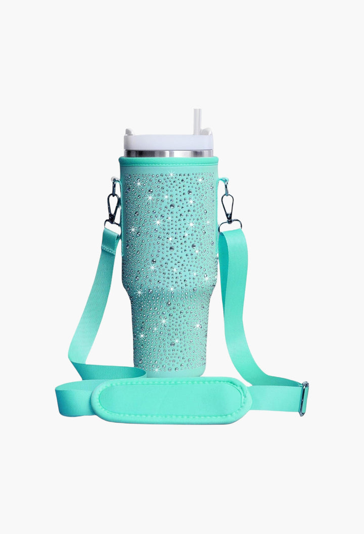 Cup Holder with Strap & Letter Charm - 40 oz - GLAM MODA