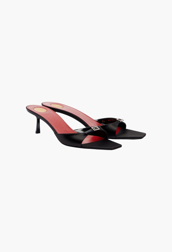 Daisy 50 satin crêpe mules - GLAM MODA