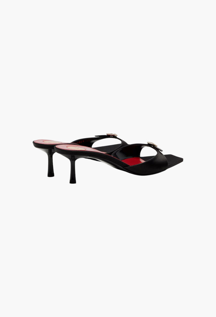 Daisy 50 satin crêpe mules - GLAM MODA