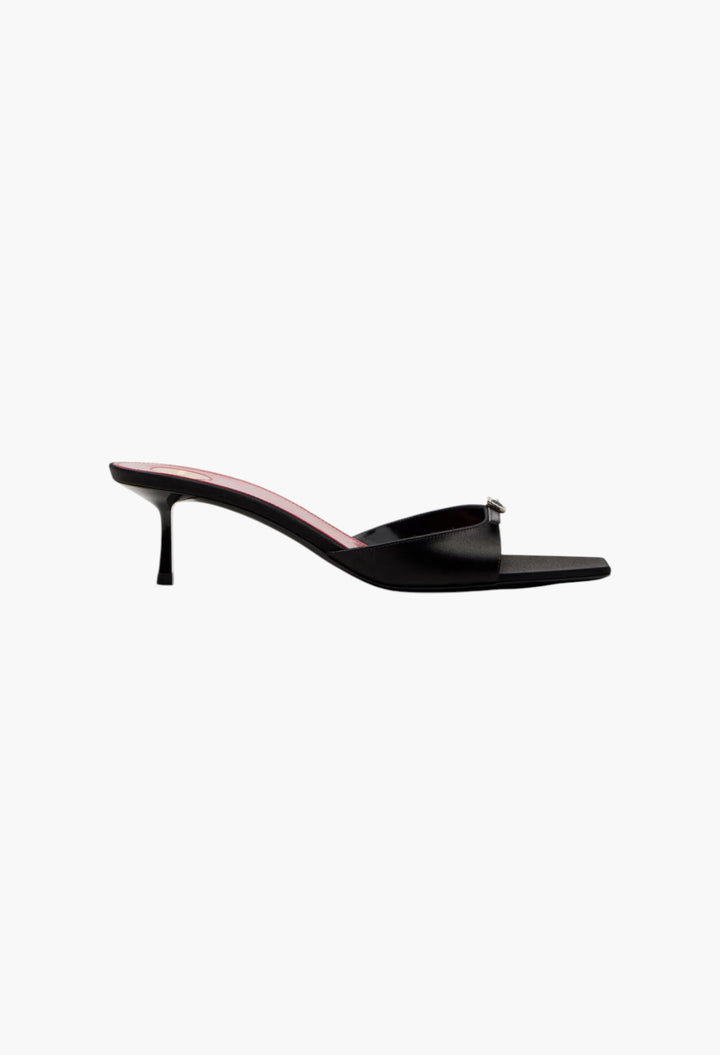 Daisy 50 satin crêpe mules - GLAM MODA