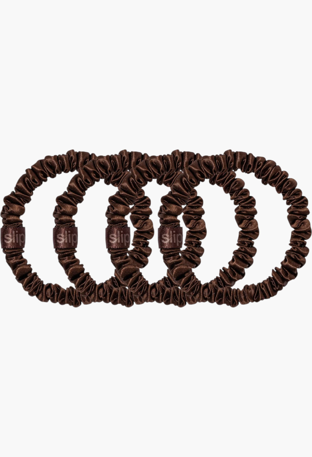 Dark Brown - Slip Pure Silk Skinny Scrunchies - GLAM MODA