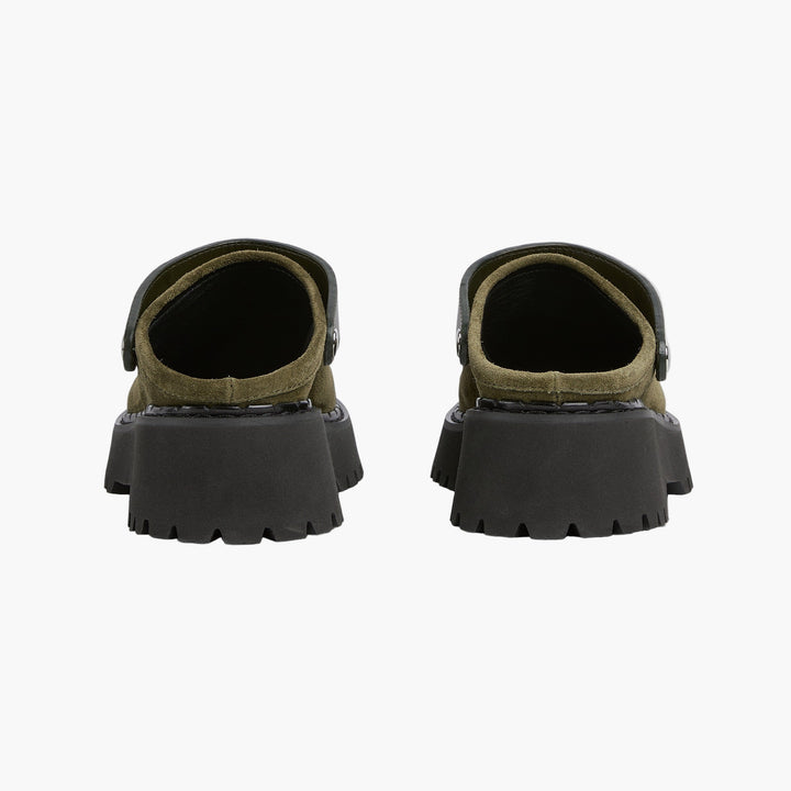 Dark Green Suede - Women's Mule With Horsebit - GLAM MODA
