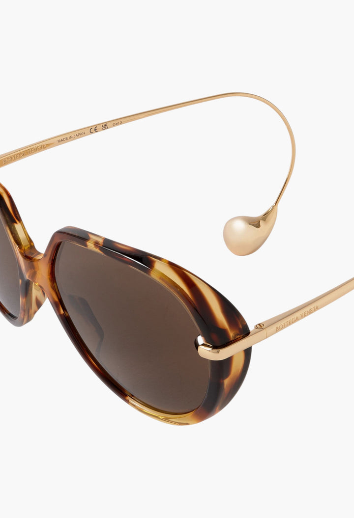Drop Round-Frame Acetate And Gold-Tone Sunglasses - GLAM MODA