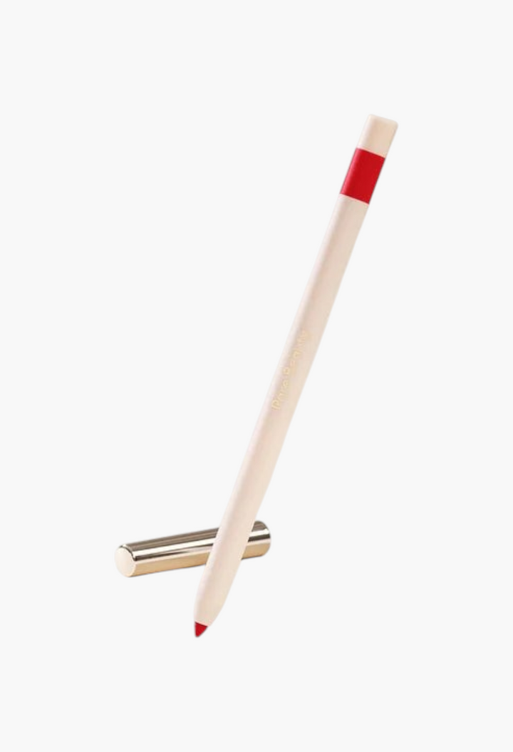 GLAM MODA Kind Words matte red lip liner pencil with a gold cap, featuring a smooth, waterproof formula.