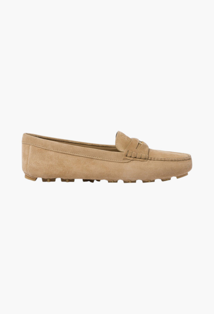 Ecru - Suede Driving Shoes - GLAM MODA