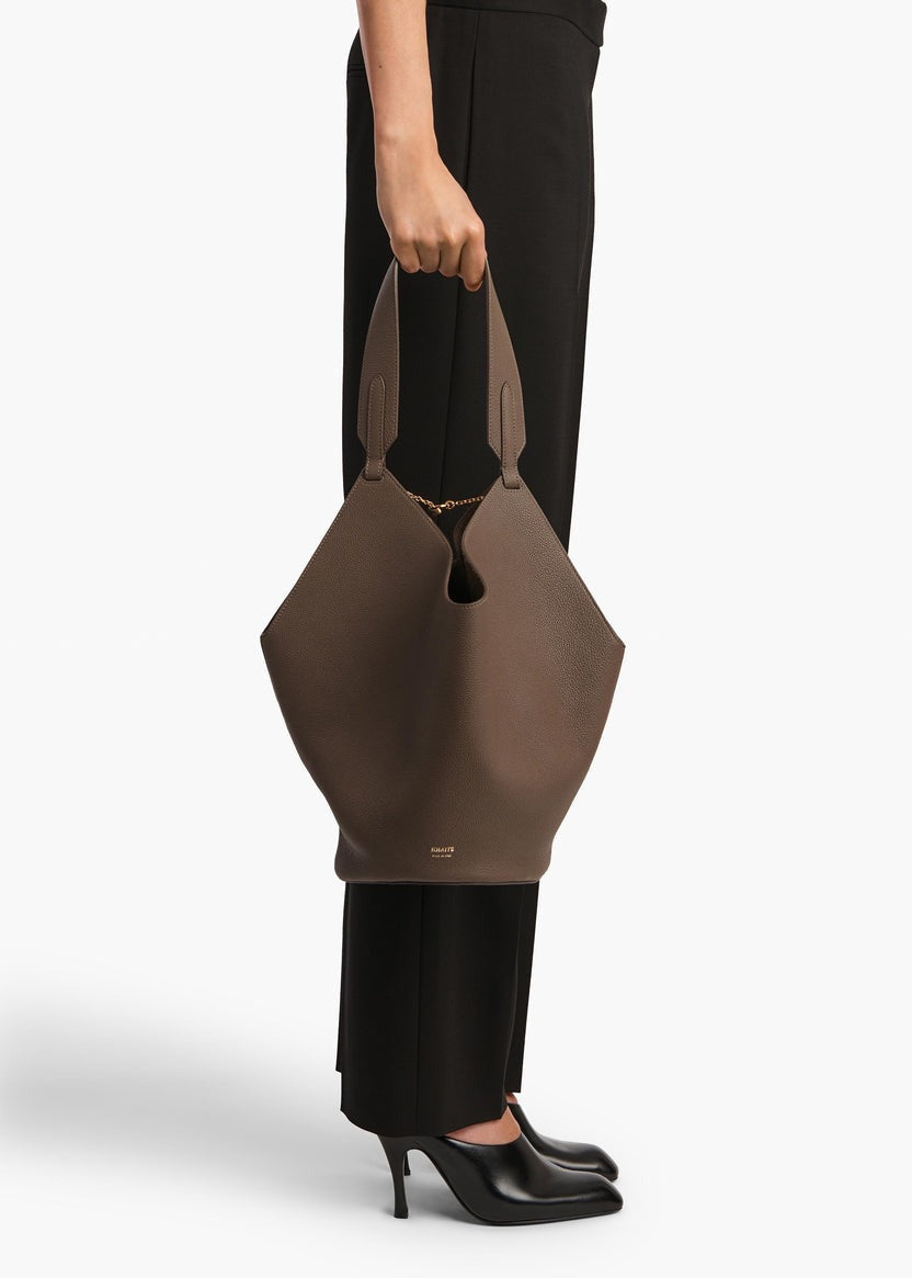 Elephant Pebbled Leather - Small Lotus Tote - GLAM MODA