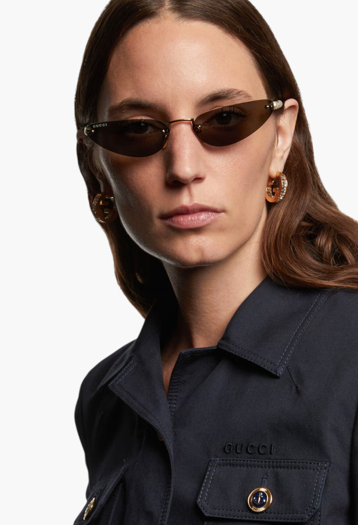 Faux Pearl-Embellished Cat-Eye Sunglasses - GLAM MODA