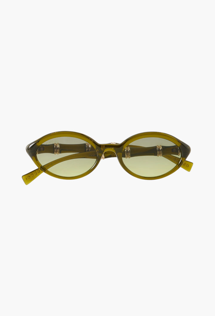 Bamboo Round-Frame Acetate Sunglasses
