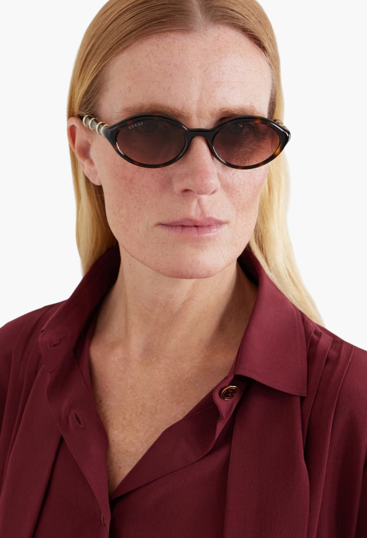 Bamboo Round-Frame Acetate Sunglasses