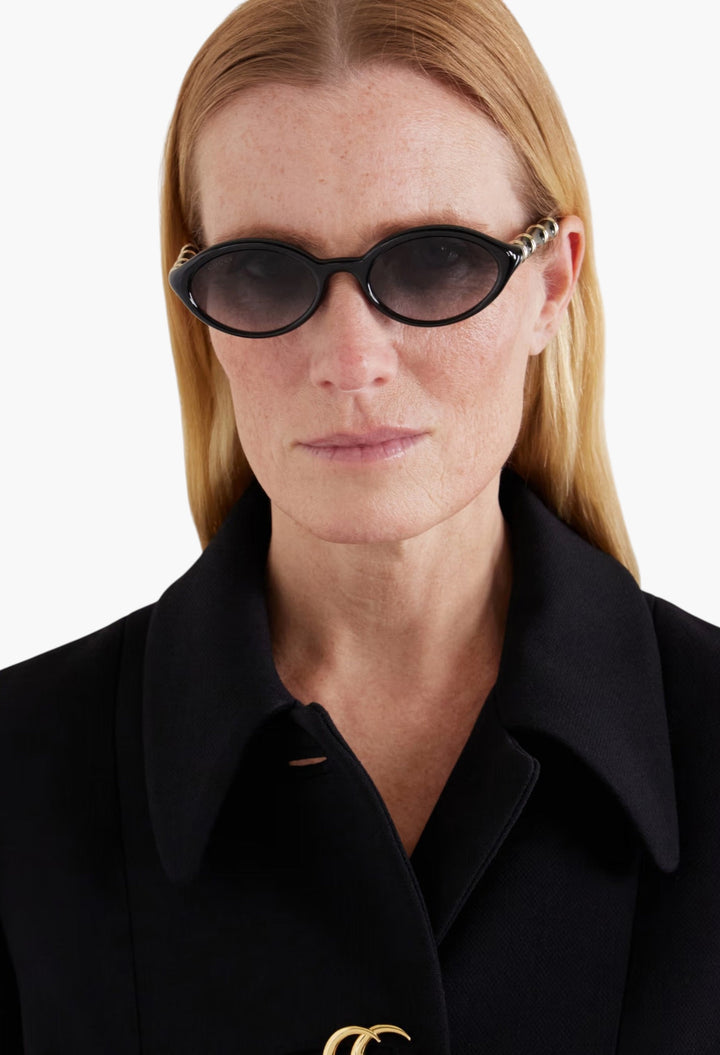 Bamboo Round-Frame Acetate Sunglasses