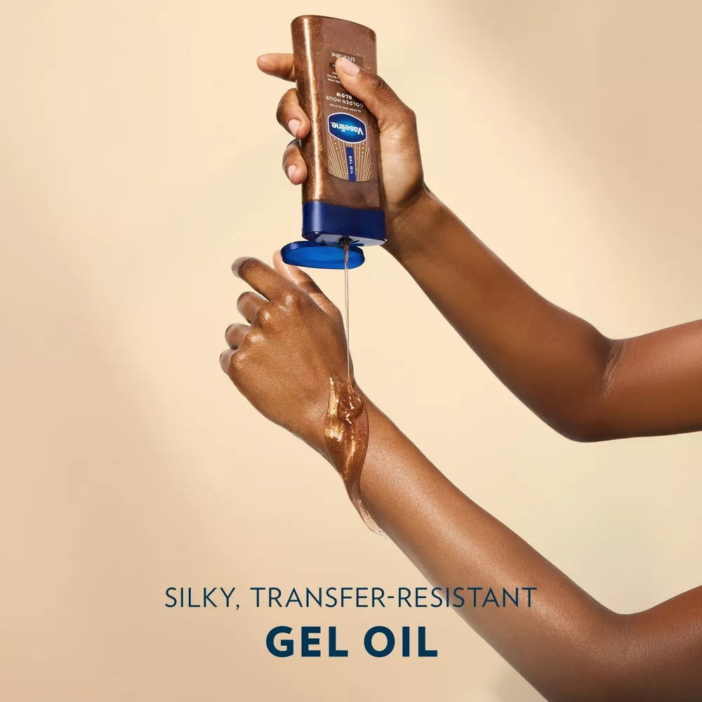 Vaseline Glazed & Glisten Vanilla Cocoa Shimmering Gel Body Oil - Golden Hour Glow - 6.8 fl oz - GLAM MODA