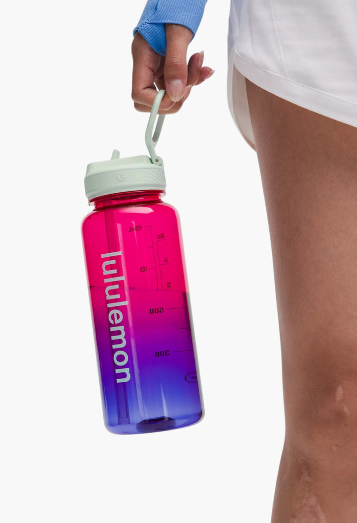 Geranium Pink/Galactic Cobalt/Ocean Air - Back to Life Clear Bottle 32oz Straw Lid - GLAM MODA