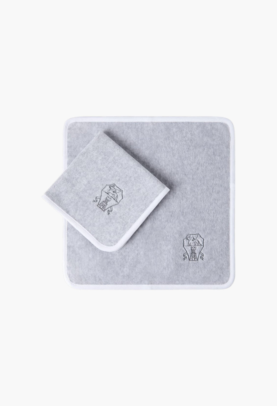 2-Piece Cotton Terrycloth Hand Towel Set With Embroidery - GLAM MODA
