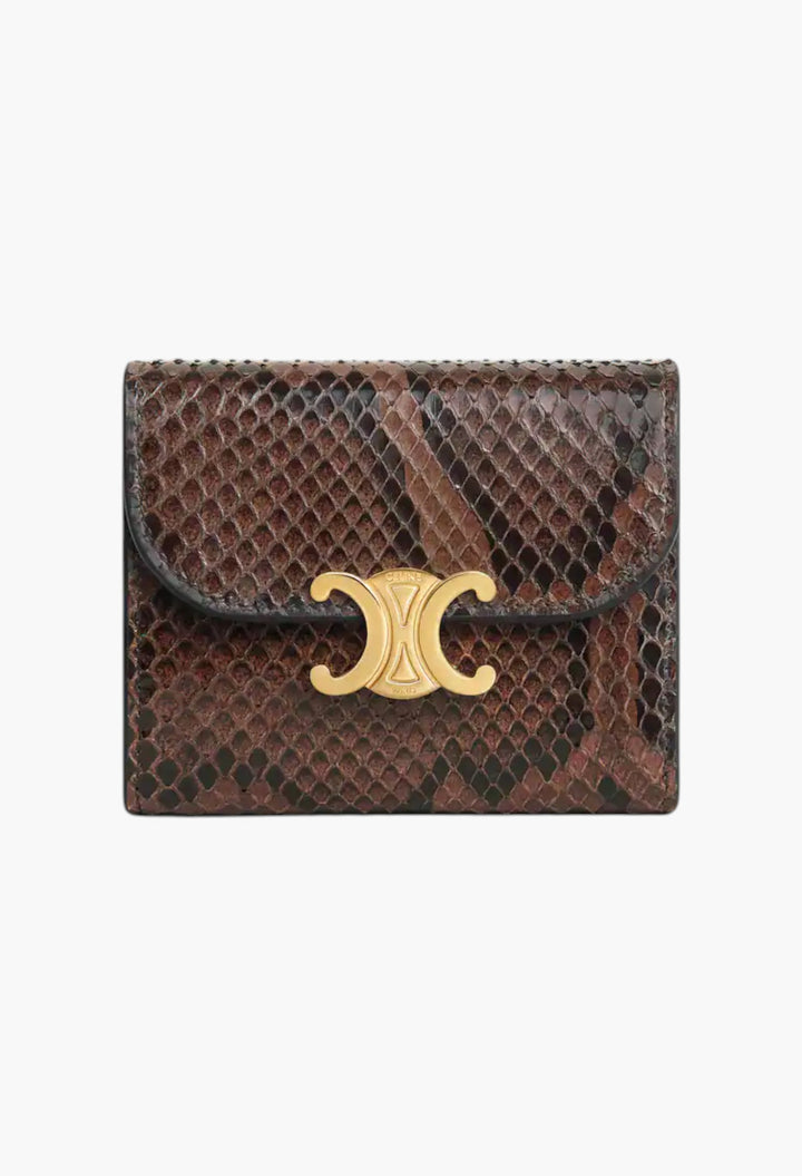 Small Flap Wallet Triomphe In Python - GLAM MODA