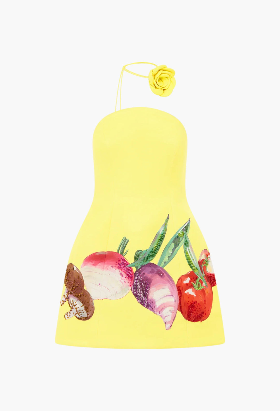 Appliqué Floral Bustier Mini Dress - GLAM MODA