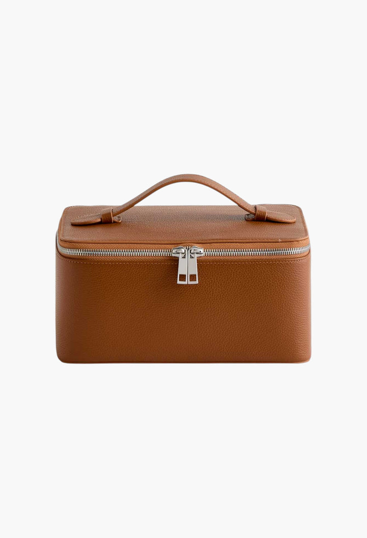Italian Leather Travel Cosmetic Case - GLAM MODA
