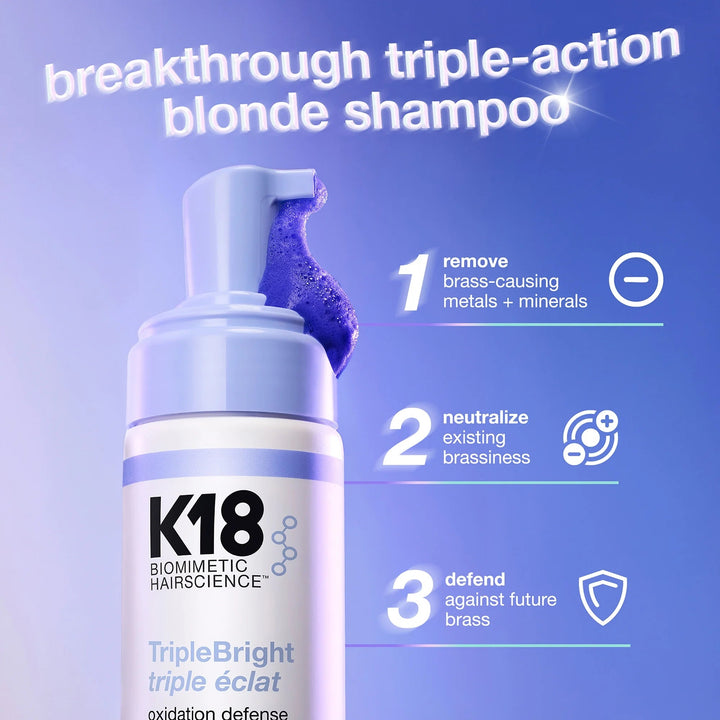 K18 Biomimetic Hairscience TripleBright Oxidation Defense Purple Shampoo