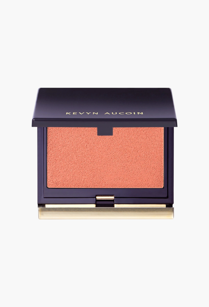 GLAM MODA Kevyn Aucoin The Sensual Skin Blush in a warm apricot shade with a smooth cream-to-powder finish.