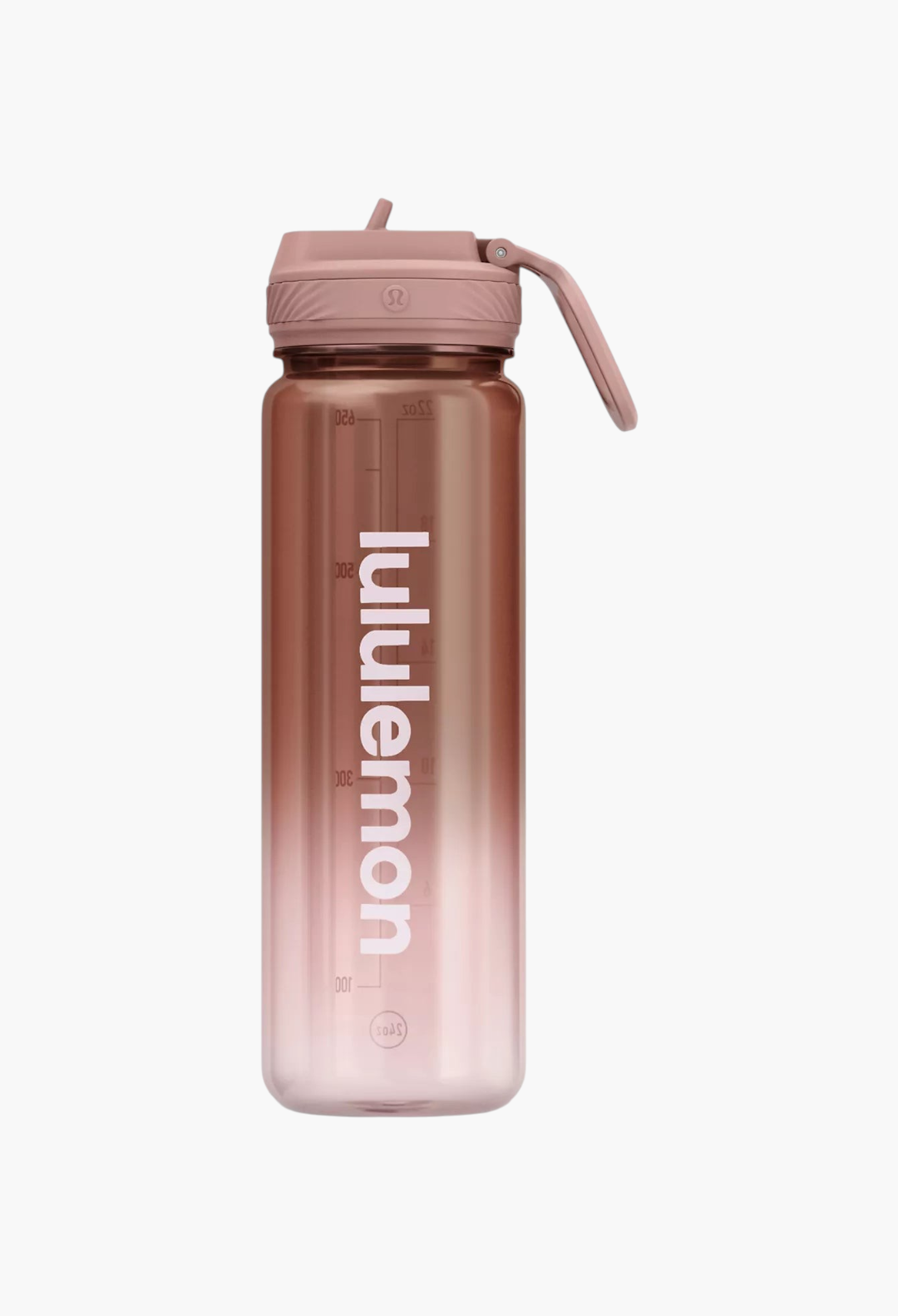 GLAM MODA Back to Life 24oz clear Tritan water bottle in a pink gradient with a leakproof folding straw lid.