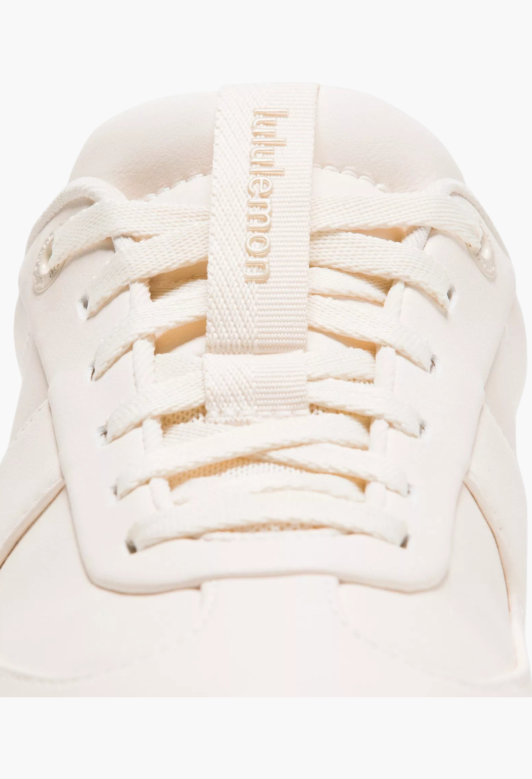 GLAM MODA Cityverse sneaker in cream with matching laces and detailed stitching on a leather-alternative upper