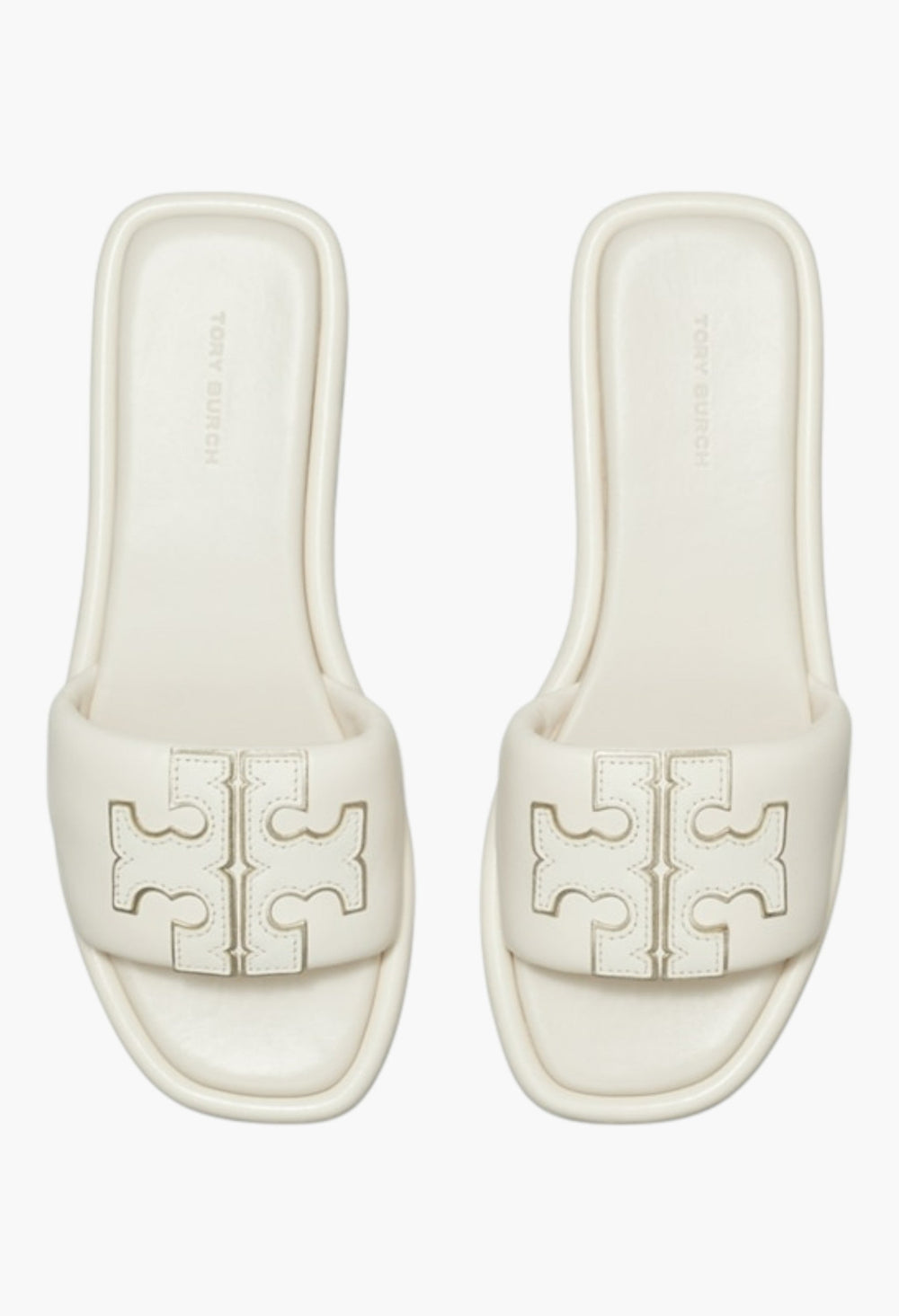 Light Cream/Gold - Double T Sport Slide - GLAM MODA