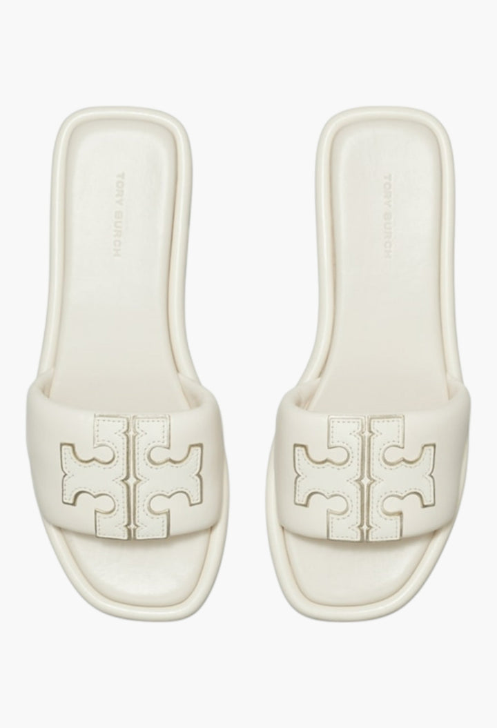 Light Cream/Gold - Double T Sport Slide - GLAM MODA