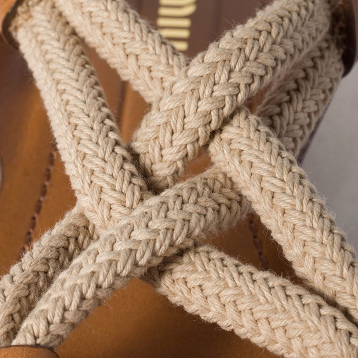 Natural - Flat Cord Sandals - GLAM MODA