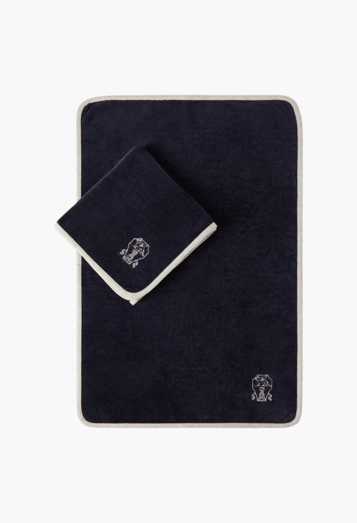2-Piece Cotton Terrycloth Towel Set With Embroidery - GLAM MODA