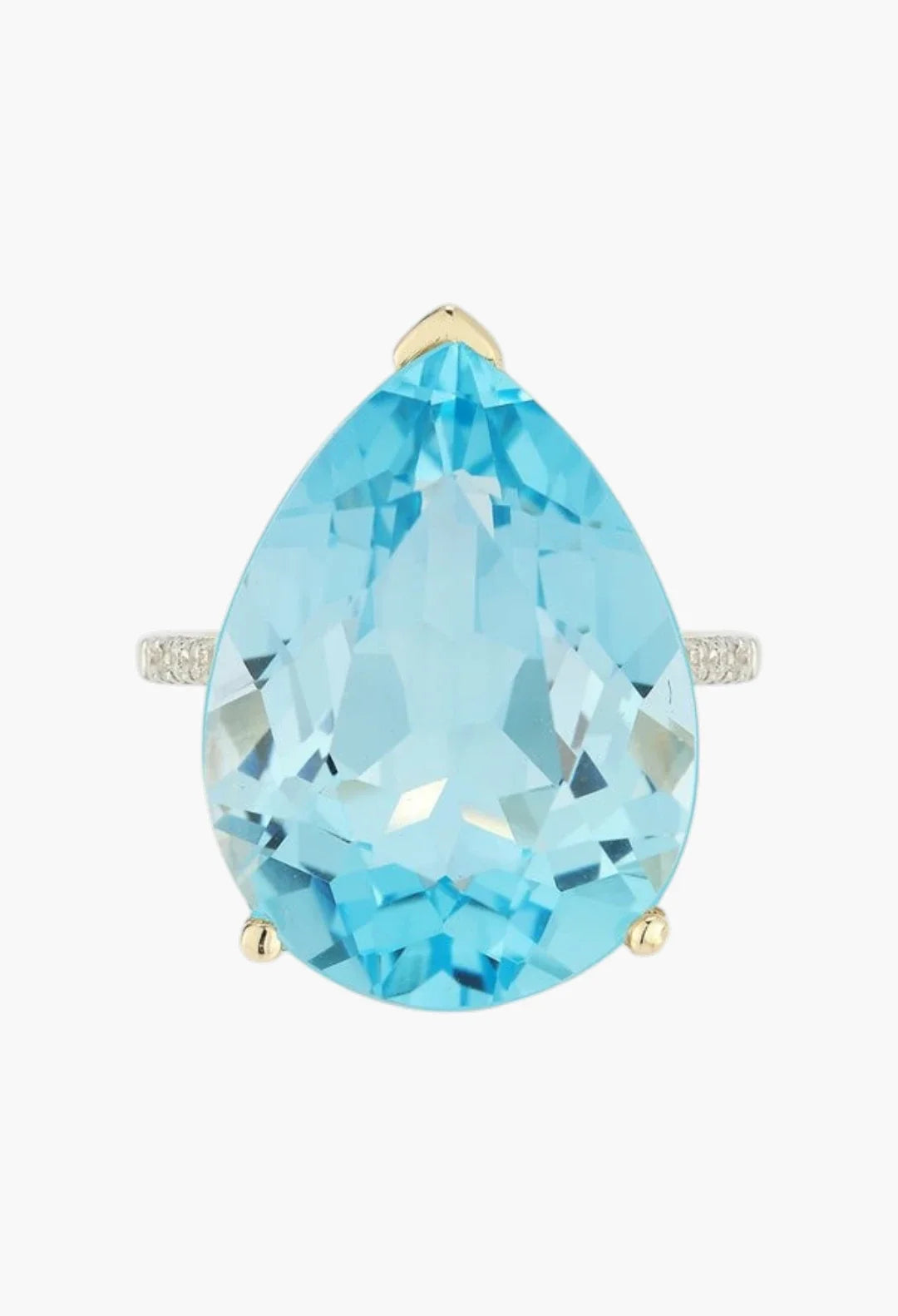14kt Swiss Blue Topaz Pear Ring