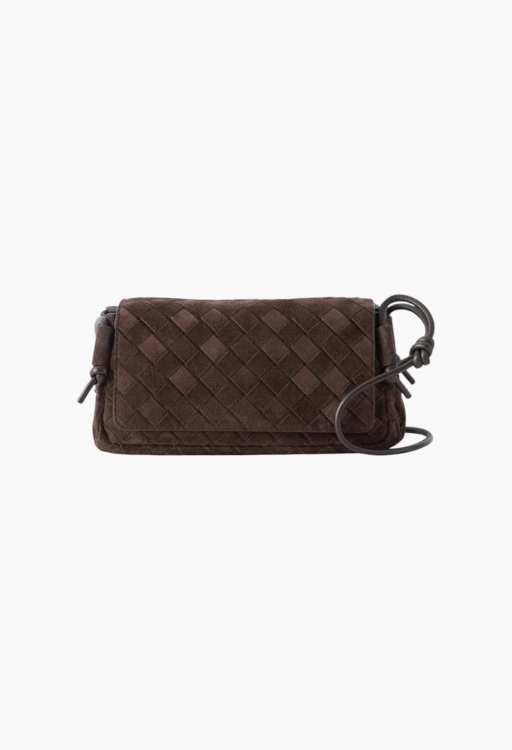 Notturno Intrecciato suede shoulder bag