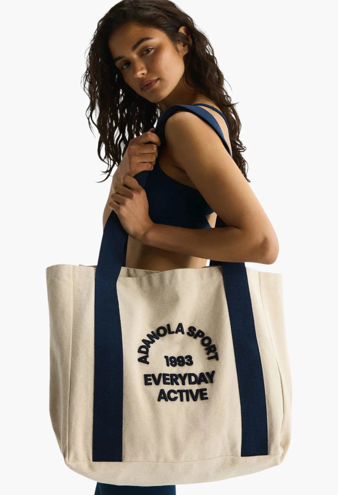 Adanola Sport 93 Tote Bag - Cream/Navy Blue