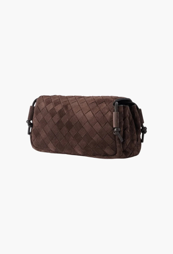 Notturno Intrecciato suede shoulder bag