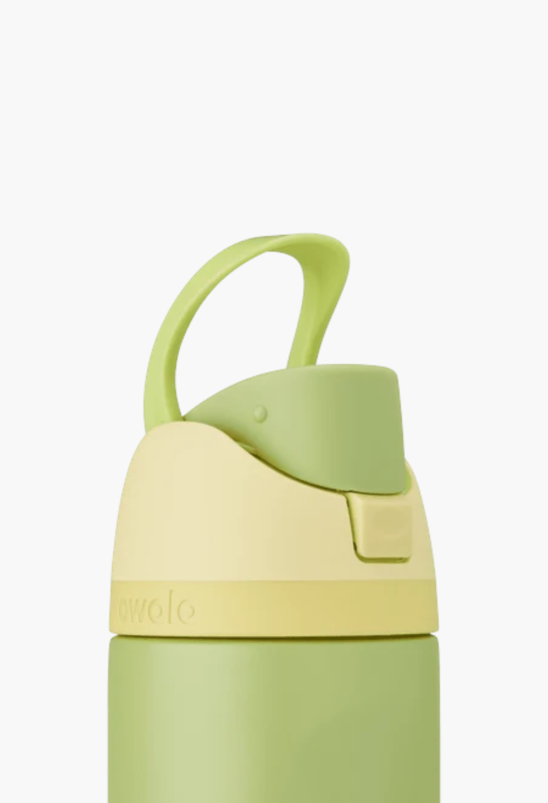 GLAM MODA Disney Princess FreeSip insulated stainless steel water bottle in light green and yellow with carry loop
