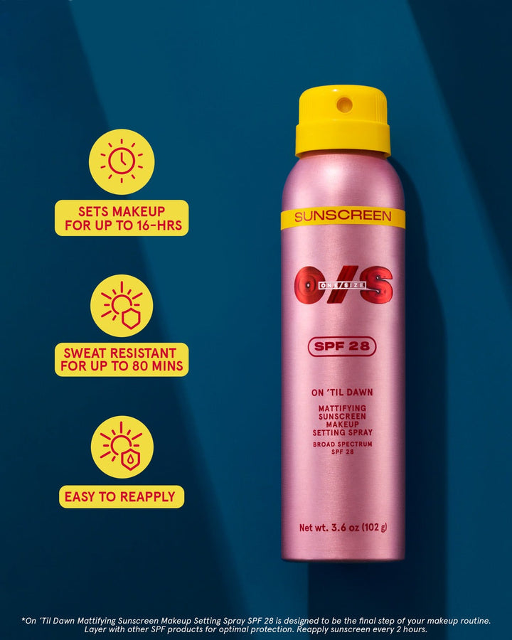 On ‘Til Dawn Mattifying Sunscreen Makeup Setting Spray SPF 28 Travel-Sized - GLAM MODA
