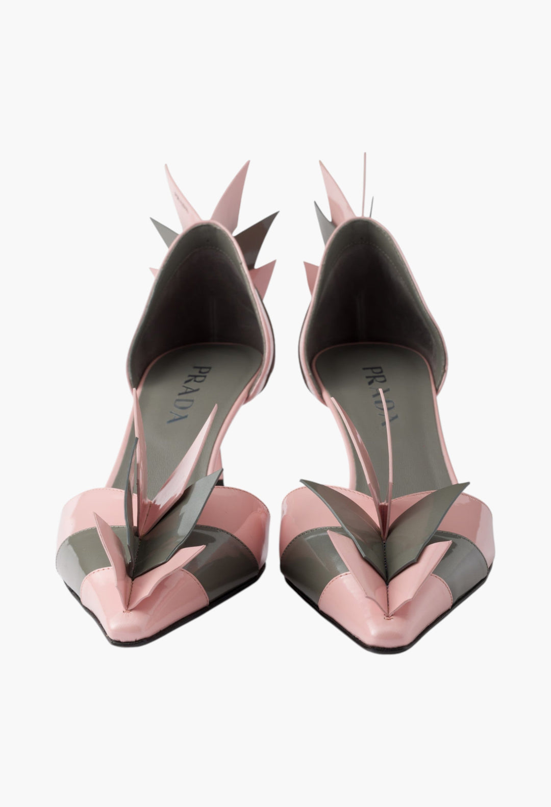 Orchid/Steel - Two-tone patent leather D'Orsay pumps - GLAM MODA