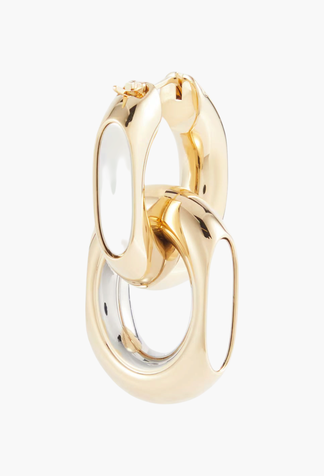 GLAM MODA Cassandre gold brass hoop earrings with a polished finish and secure pin fastening