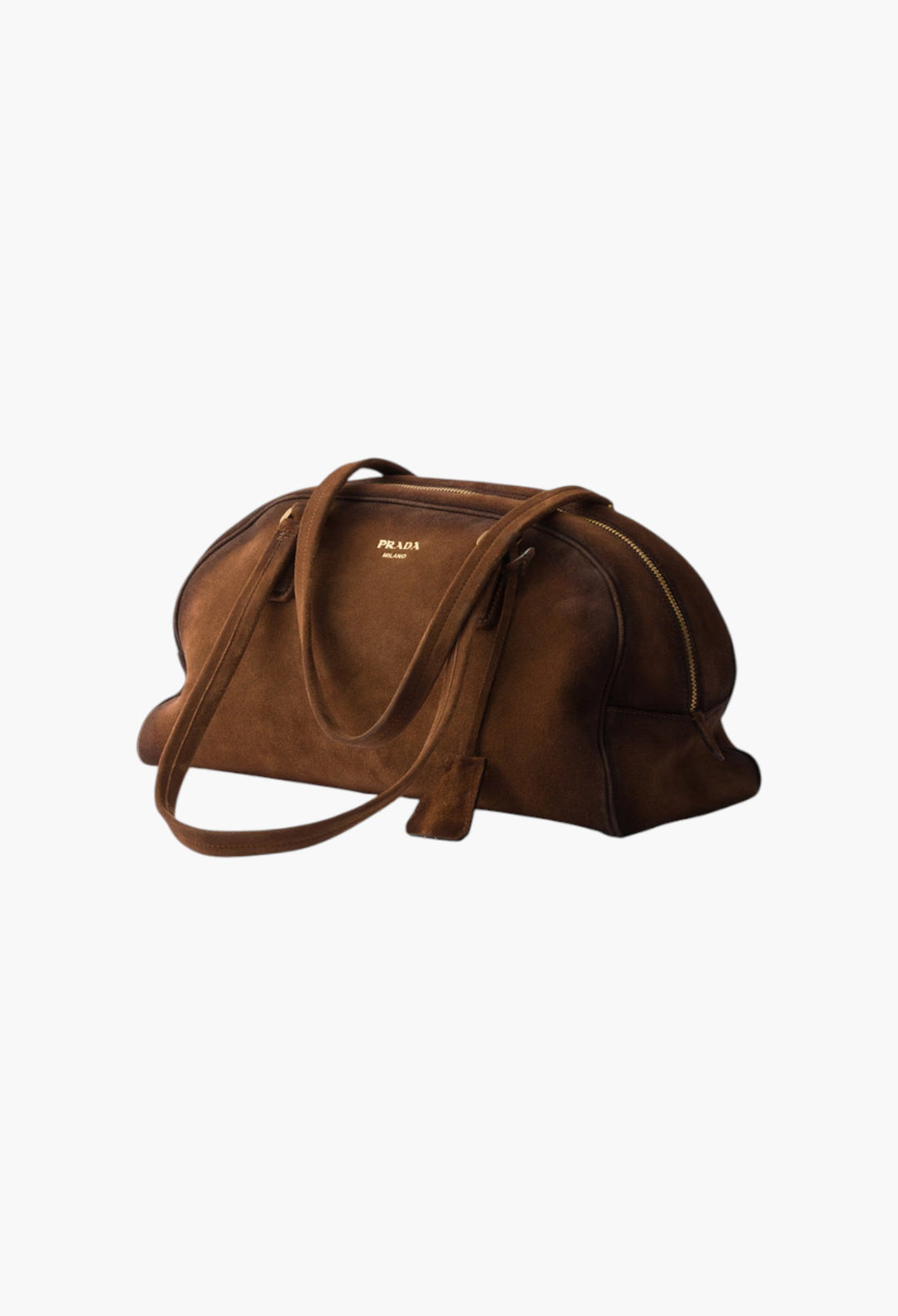 Prada Bowling Medium Suede Bag - GLAM MODA