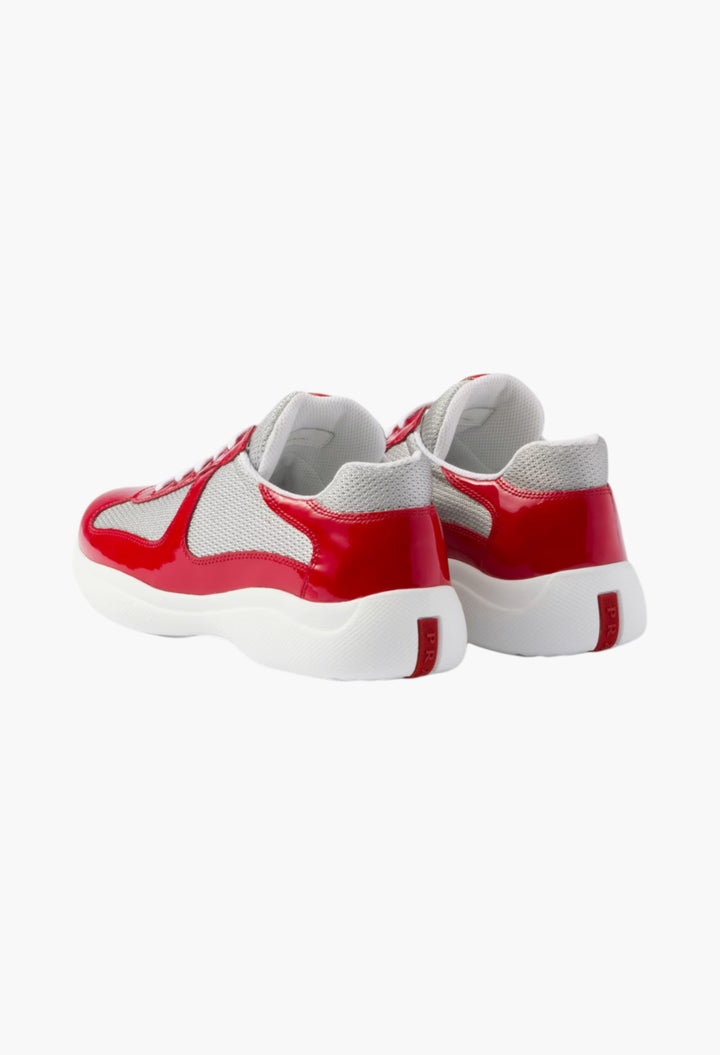 Red - Prada America's Cup Biker Fabric Sneakers - GLAM MODA