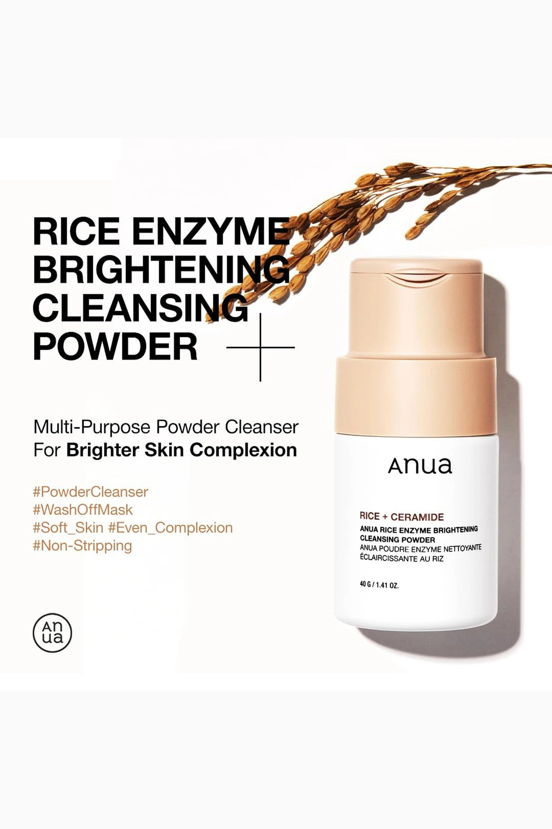 Rice Enzyme Brightening Cleansing Powder 40g - GLAM MODA