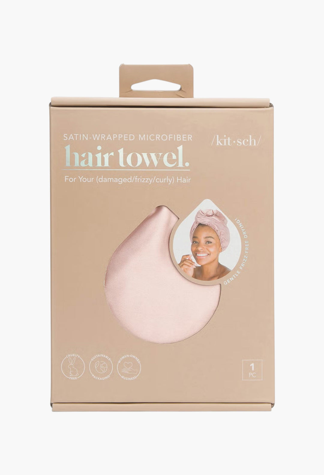 Satin Wrapped Hair Towel - Blush - GLAM MODA