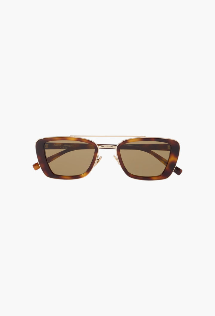Scales - Rectangular Sunglasses In Tortoiseshell Effect Acetate And Gold Metal - GLAM MODA
