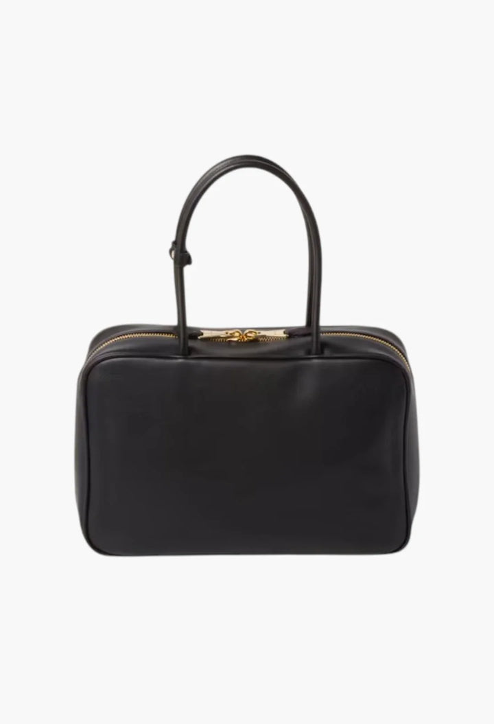 Black - Leather Top-Handle Bag