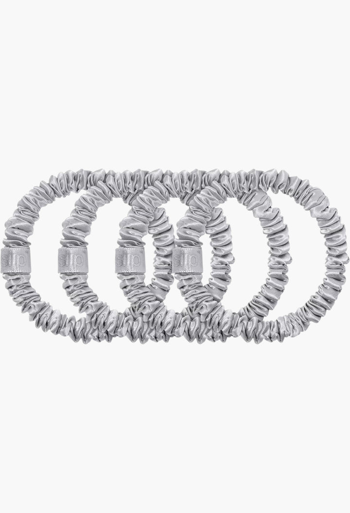 Silver - Slip Pure Silk Skinny Scrunchies - GLAM MODA