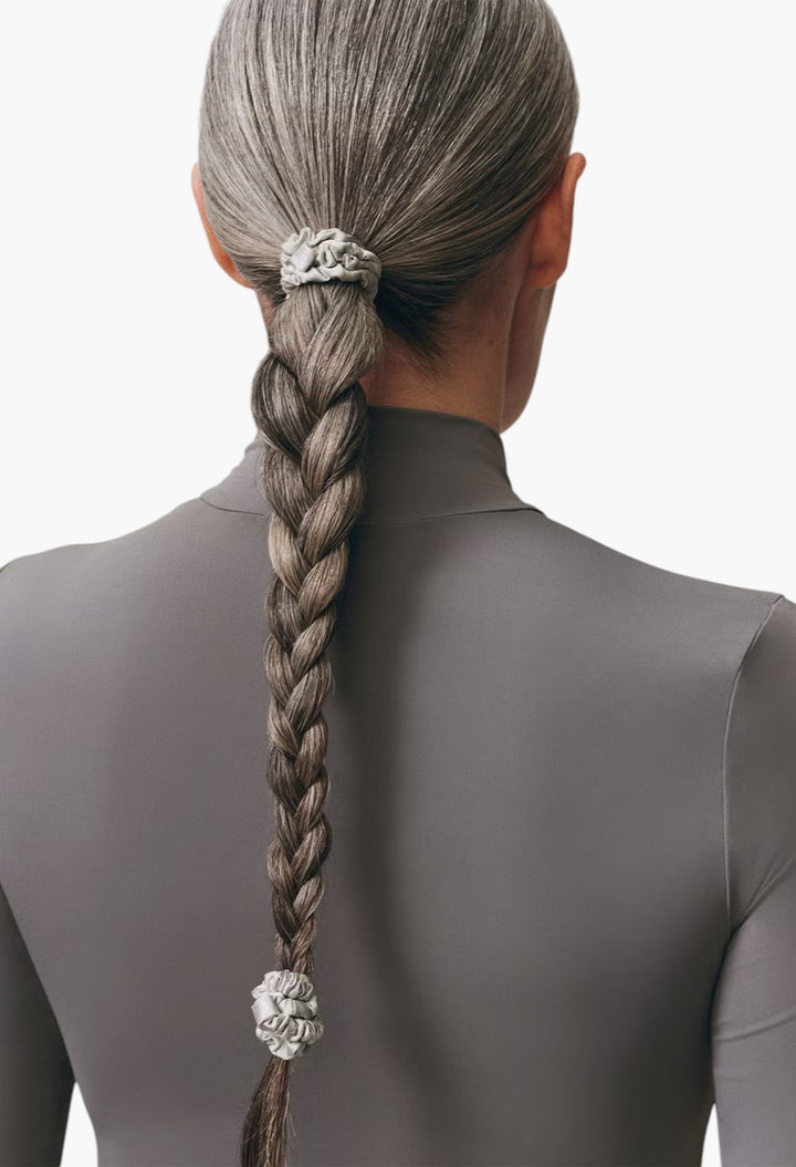 Silver - Slip Pure Silk Skinny Scrunchies - GLAM MODA
