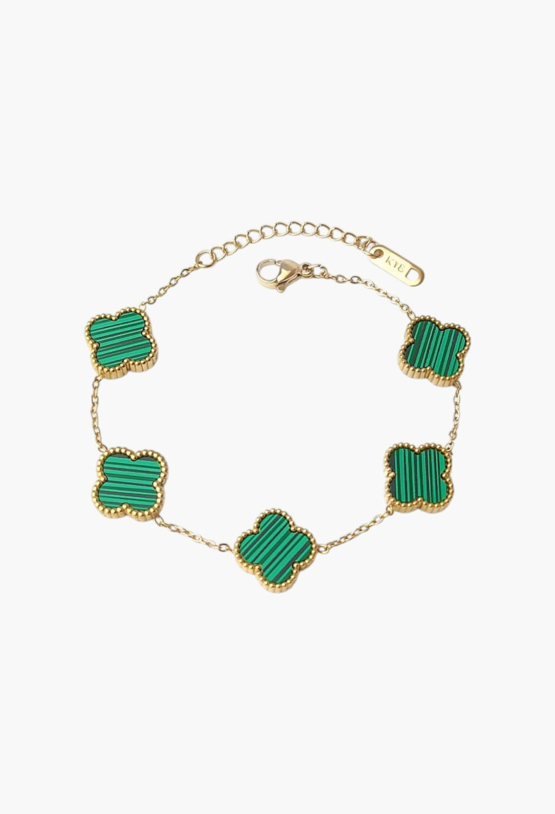 Simple Green Flower Bracelet 18K Gold Plated - GLAM MODA