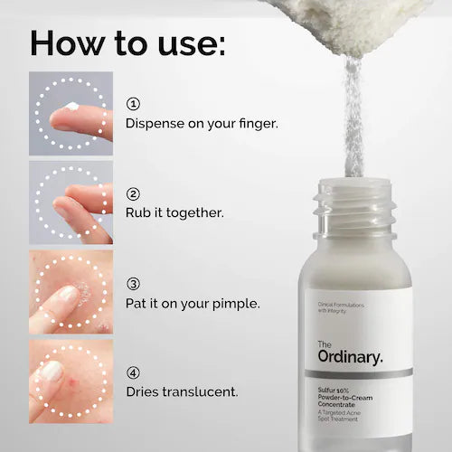 Sulfur 10% Powder-to-Cream Concentrate Acne Spot Treatment - GLAM MODA
