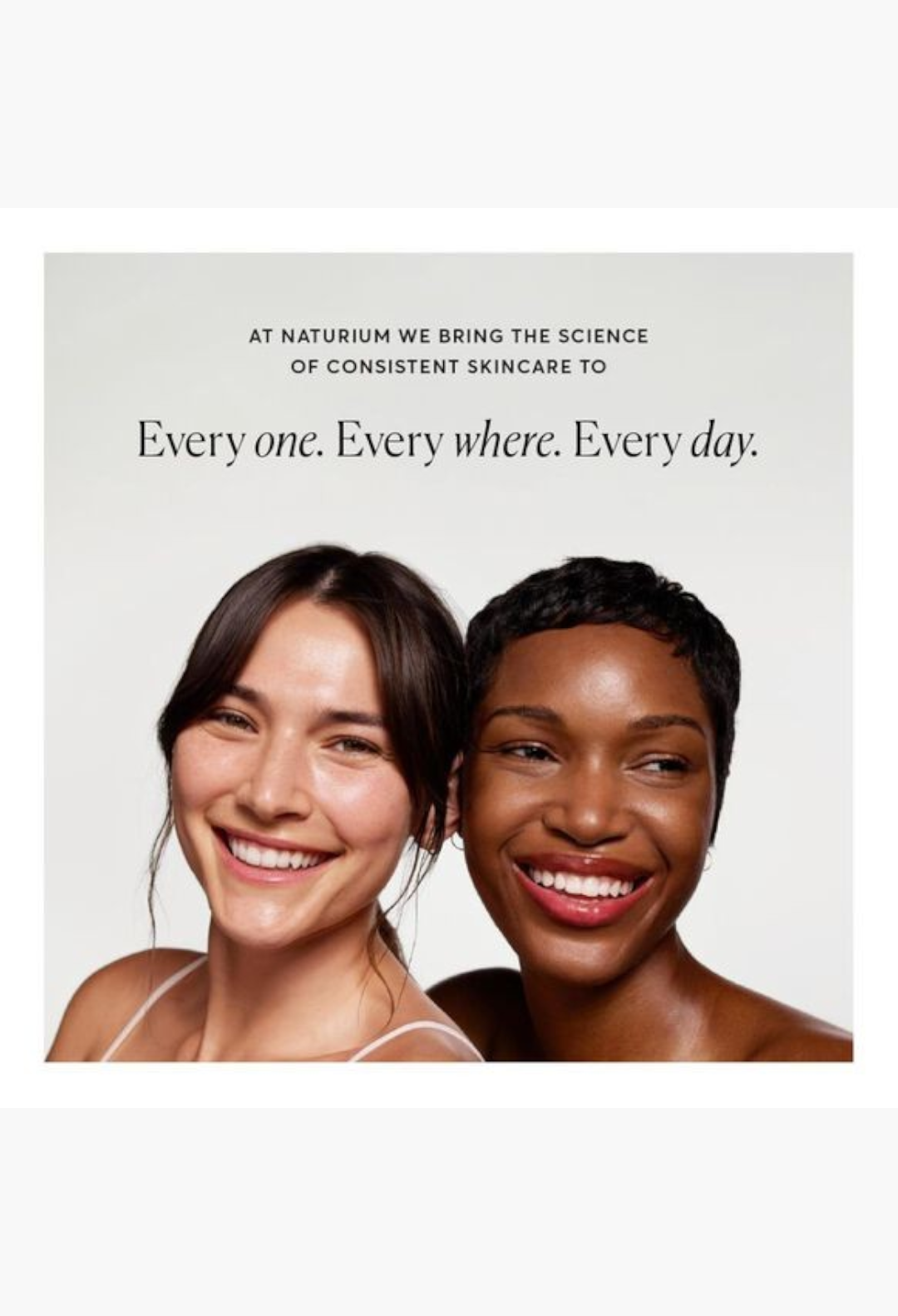GLAM MODA Naturium The Perfector Salicylic Acid Body Wash campaign featuring two smiling women with glowing skin